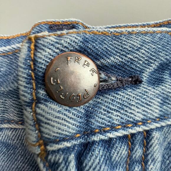 Free People High Rise Straight Jeans 28 Raw Cut Hem 100% Cotton Y2K Vibe - Picture 6 of 8